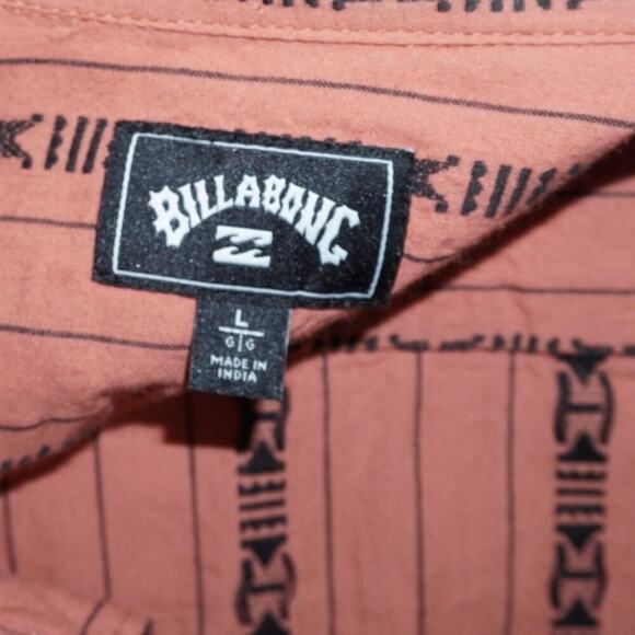 Billabong Men’s Short Sleeve Button-Up Shirt – Size L - Picture 4 of 5